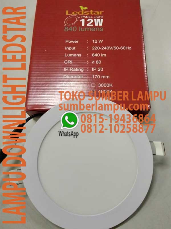 lampu downlight ledstar 12w