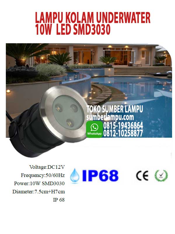 lampu kolam underwater 10w