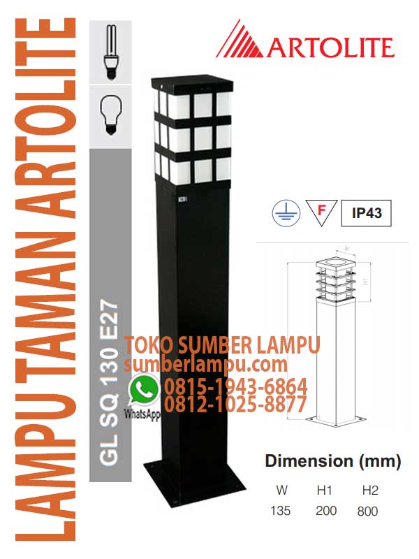 lampu taman pilar artolite