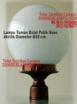 Lampu Taman Bulat Akrilik Putih Susu Diamter 20 cm